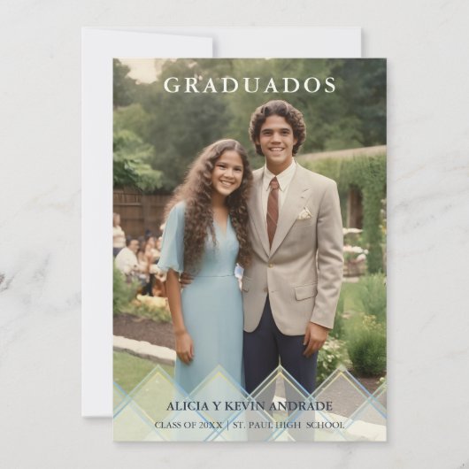 Spanish Blue Shades Overlay Vellum Shapes Photo Kaart (Voorkant)