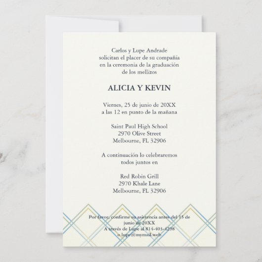 Spanish Blue Shades Overlay Vellum Shapes Photo Kaart (Achterkant)