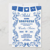 Spanish Blue Talavera SORPRESA Birthday Fiesta Kaart (Voorkant)