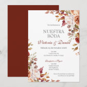 Spanish Boho Floral Wedding Kaart (Voorkant / Achterkant)