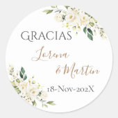 Spanish Boho Wedding round sticker  (Voorkant)