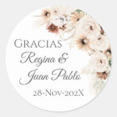 Spanish Boho Wedding round sticker  (Voorkant)