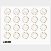 Spanish Boho Wedding round sticker  (Vel)