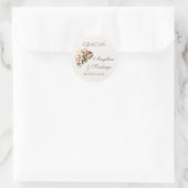 Spanish Boho Wedding round sticker (Tas)