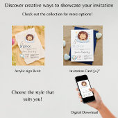 Spanish Boy Baby shower Lion QR Code Baby Registry Kaart