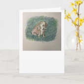 Spanish Bull Dog Wenskaart Kaart (Gele Bloem)