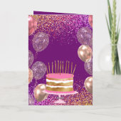 Spanish Cake Glitter Transparante Ballonnen Verjaa Kaart (Achterkant)