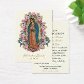 Spanish Catholic Guadalupe Wedding Holy Card Visitekaartje (Bureau)