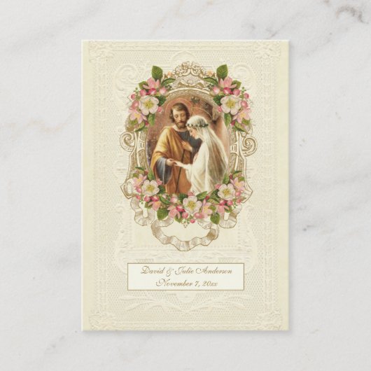Spanish Catholic Wedding Prayer Holy Card Visitekaartje (Voorkant)