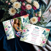 Spanish Charming Sweet Floral Garland Butterflies Kaart