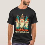 Spanish Christmas Gnomes Feliz Navidad  T-shirt (Voorkant)