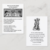 Spanish Christmas  St. Andrew Novena Prayer Visitekaartje (Voorkant / Achterkant)