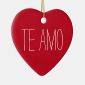 Spanish Christmas Te Amo Red Heart Love Ornament (Rechts)