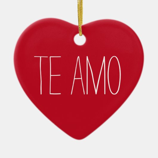 Spanish Christmas Te Amo Red Heart Love Ornament (Voorkant)