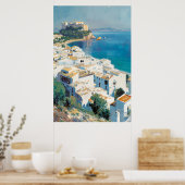 Spanish coastal town  poster (Keuken)