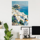 Spanish coastal town  poster (Thuiskantoor)