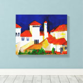 Spanish Colonial Revival 14"x11" wrapped Canvas Afdruk (Insitu (Houten vloer))