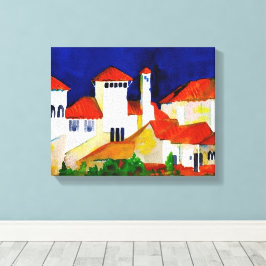 Spanish Colonial Revival 14"x11" wrapped Canvas Afdruk (Insitu (Houten vloer))