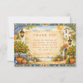 Spanish Courtyard Romance Wedding Bedankkaart (Voorkant)