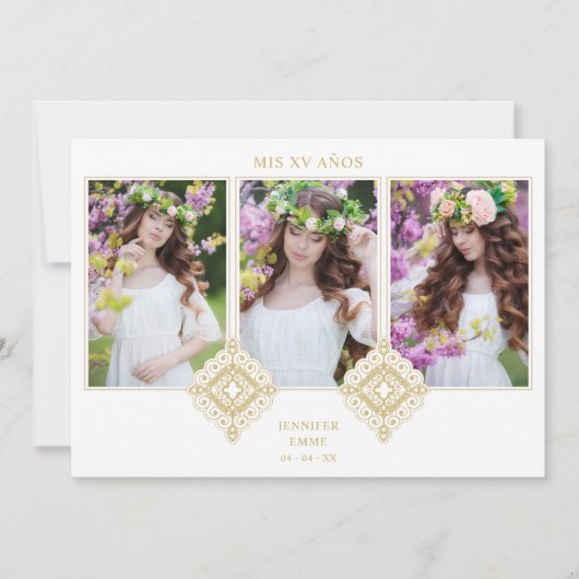  Spanish Cute Luxurious Flourish Gold Ornament Kaart (Voorkant)