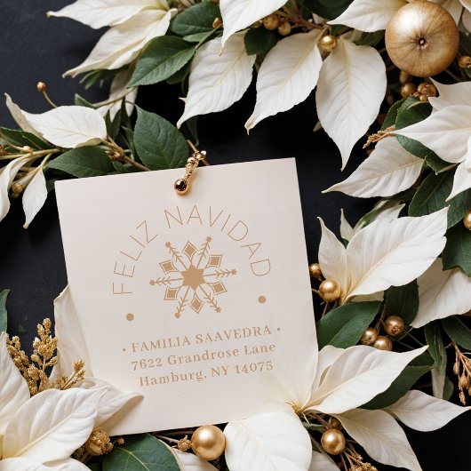 Spanish Cute Sophisticated Snowflake Christmas Rubberstempel