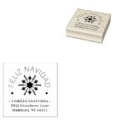 Spanish Cute Sophisticated Snowflake Christmas Rubberstempel (Gestempeld)