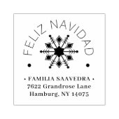 Spanish Cute Sophisticated Snowflake Christmas Rubberstempel (Afrduk)