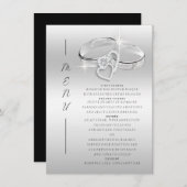 Spanish Decorative Glitzy Silver Wedding Rings Menu (Voorkant / Achterkant)