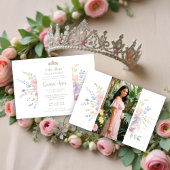 Spanish Delicate Spring Quinceañera Soft Floral Kaart