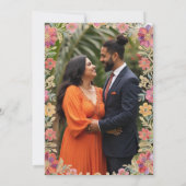 Spanish Elegant Floral Garland Traditional Mexican Kaart (Achterkant)