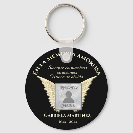 SPANISH EN memoria amorosa foto memorial Sleutelhanger (Voorkant)