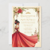 Spanish Exquisite Chic Quinceañera Masquerade Ball Kaart (Voorkant)