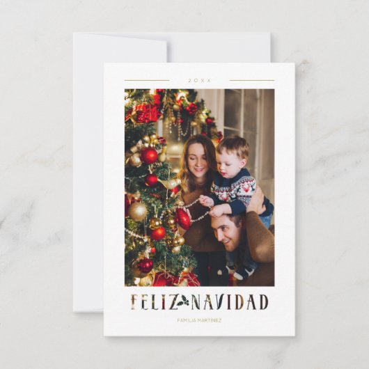 Spanish Feliz Navidad Modern Calligraphy Photo (Voorkant)