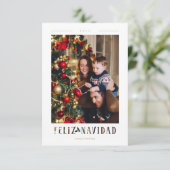 Spanish Feliz Navidad Modern Calligraphy Photo (Staand voorkant)