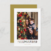 Spanish Feliz Navidad Modern Calligraphy Photo (Voorkant / Achterkant)