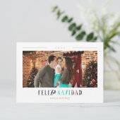Spanish Feliz Navidad Modern Typography Photo (Staand voorkant)