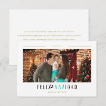 Spanish Feliz Navidad Modern Typography Photo