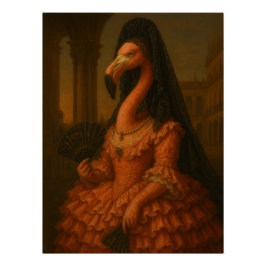 Spanish Flamenco Lady | Portrait with Mantilla Perfect Poster