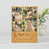 Spanish Golden & Dark Red Trendy XVs Collage 4  Kaart (Staand voorkant)