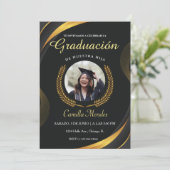Spanish Graduates Invitation Elegant Afstuderen Kaart (Staand voorkant)