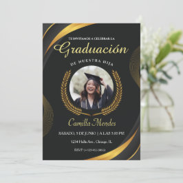 Spanish Graduates Invitation Elegant Afstuderen Kaart