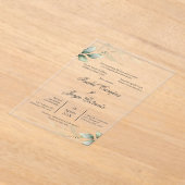 Spanish Greenery Wedding Acryl Uitnodiging (Laagn)