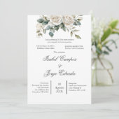 Spanish Greenery Wedding Invitation Kaart (Staand voorkant)