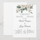 Spanish Greenery Wedding Invitation Kaart (Voorkant / Achterkant)