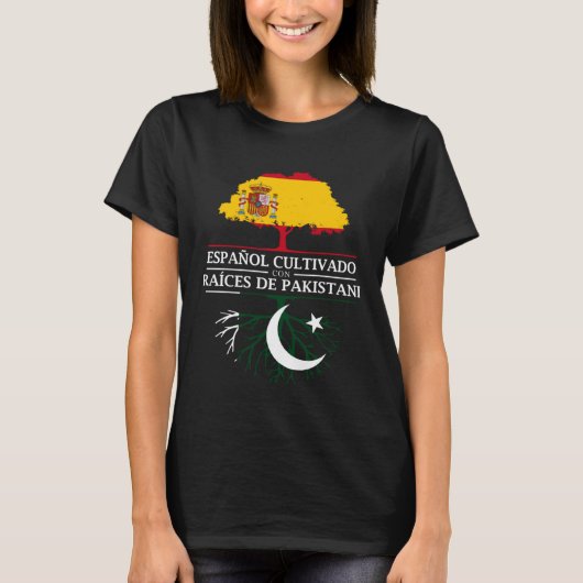 Spanish Grown with Pakistani Roots  Pakistan T-shirt (Voorkant)