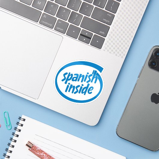 Spanish inside sticker (Laptop met iPhone)