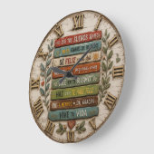Spanish Inspirational Quote Rustic Farmhouse Grote Klok (Hoek)