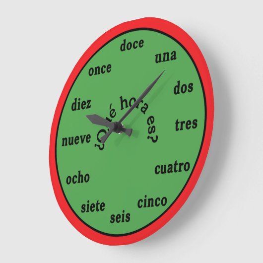 Spanish Language Wall Clock Grote Klok (Hoek)