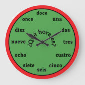 Spanish Language Wall Clock Grote Klok (Voorkant)