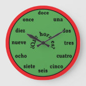 Spanish Language Wall Clock Grote Klok (Voorkant)